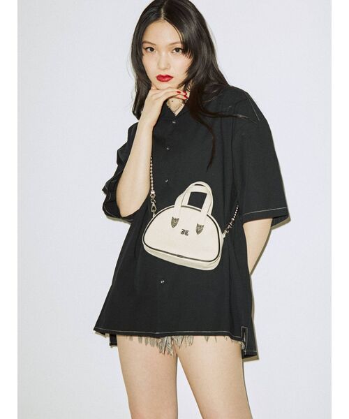 jouetie（ジュエティ）の「オーバーサイズ開襟シャツ【WEB限定・ユニセックス】（シャツ/ブラウス・レディース・ブラック/ピンク/ベージュ/ブルー/その他2・MEDIUM）」の7枚目の写真