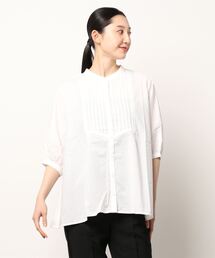 Samansa Mos2 | ピンタックバンドカラーチュニック(シャツ/ブラウス)