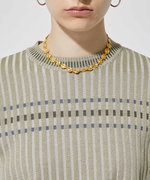 CITY TOKYO（シティトウキョウ）の「カラーラインリラックスニットトップス（ニット/セーター・レディース・ベージュ/ネイビー/グリーン・FREE）」の15枚目の写真