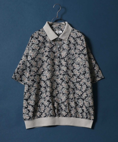 ANPAS(アンパス)の「Total Pattern Print Oversize Polo Shirt/総柄プリント オーバーサイズ ポロシャツ(ポロシャツ・メンズ・ブラック/ブラウン/カーキ/ブルー・M/L/LL)」の11枚目の写真