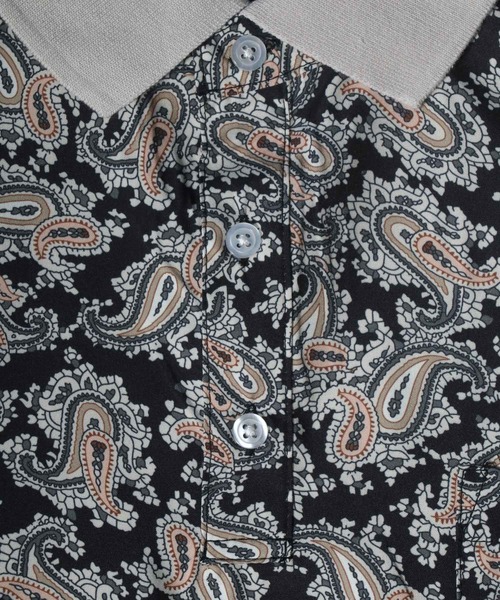 ANPAS(アンパス)の「Total Pattern Print Oversize Polo Shirt/総柄プリント オーバーサイズ ポロシャツ(ポロシャツ・メンズ・ブラック/ブラウン/カーキ/ブルー・M/L/LL)」の12枚目の写真