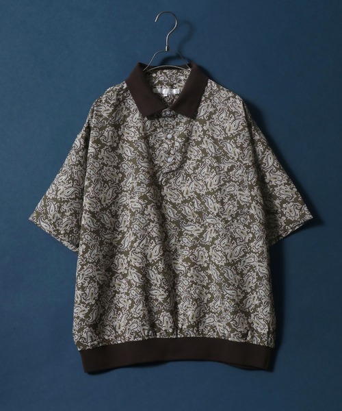 ANPAS(アンパス)の「Total Pattern Print Oversize Polo Shirt/総柄プリント オーバーサイズ ポロシャツ(ポロシャツ・メンズ・ブラック/ブラウン/カーキ/ブルー・M/L/LL)」の9枚目の写真