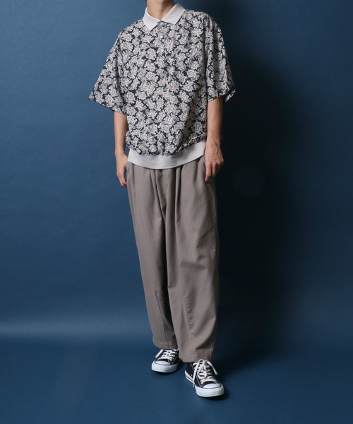 ANPAS(アンパス)の「Total Pattern Print Oversize Polo Shirt/総柄プリント オーバーサイズ ポロシャツ(ポロシャツ・メンズ・ブラック/ブラウン/カーキ/ブルー・M/L/LL)」の21枚目の写真