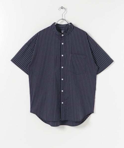 ITEMS URBANRESEARCH(アイテムズ アーバンリサーチ)の「バンドカラー ストライプ半袖シャツ(シャツ/ブラウス・メンズ・ライトブルー/ネイビー/ブルー・MEDIUM/LARGE)」の22枚目の写真