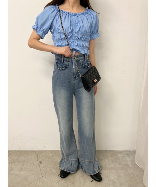 PHILLY（フィリー）の「2WAYドロストブラウス（シャツ/ブラウス・レディース・ホワイト/ブラック/ピンク/ブルー・FREE）」の16枚目の写真