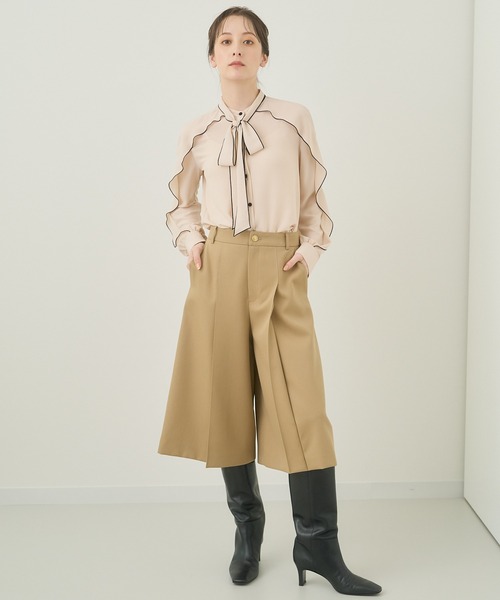 ANAYI アナイ　ワイドパンツ　キュロットパンツ　ガウチョ　ベージュ　タグ付き ANAYI アナイ ワイドパンツ キュロットパンツ ガウチョ ベージュ