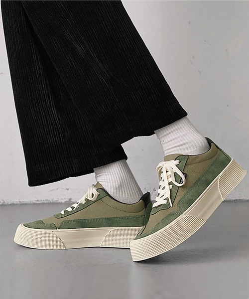 aimoha（アイモハ）の「厚底カジュアルシューズ（スニーカー・メンズ・ホワイト/ブラック/グリーン・24.5cm/25.5cm/26.5cm/25.0cm/26.0cm）」の10枚目の写真