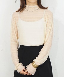 tiptop | スモッキングレースハイネックロンT(Tシャツ/カットソー)