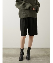 【LA PEAU DE GEM】ハイウエストベルトステッチハーフパンツ