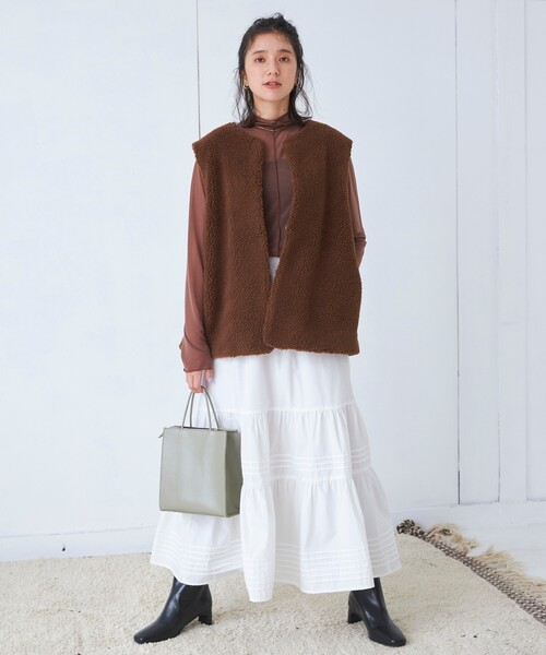 THE SHOP TK （ザ ショップ ティーケー ）の「◆【洗える】ボアベスト（ベスト・レディース・ブラック/ベージュ/ブラウン系・12）」の16枚目の写真