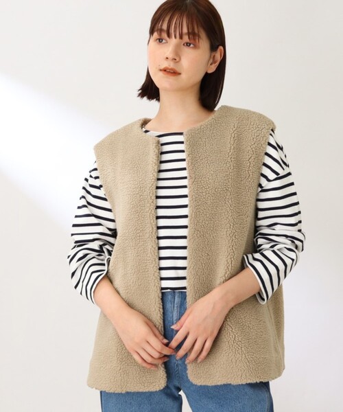 THE SHOP TK （ザ ショップ ティーケー ）の「◆【洗える】ボアベスト（ベスト・レディース・ブラック/ベージュ/ブラウン系・12）」の21枚目の写真