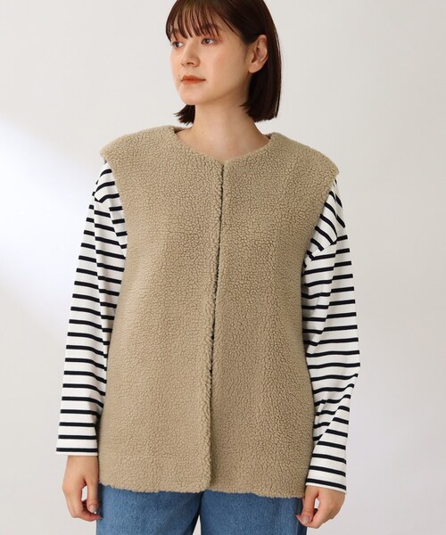 THE SHOP TK （ザ ショップ ティーケー ）の「◆【洗える】ボアベスト（ベスト・レディース・ブラック/ベージュ/ブラウン系・12）」の22枚目の写真