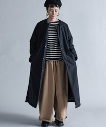 folka（フォルカ）の「【folka(フォルカ)】ノーカラー中綿ロングコート（ノーカラーコート）」