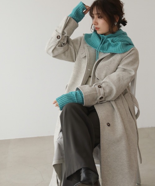 frames RAY CASSIN（フレームスレイカズン）の「WEB限定 リブバラクラバ アームウォーマー別売り（ネックウォーマー/スヌード・レディース・ターコイズブルー/オートミール/キャメル/スミクロ/イエロー×グリーン/ブラック系・FREE）」の15枚目の写真