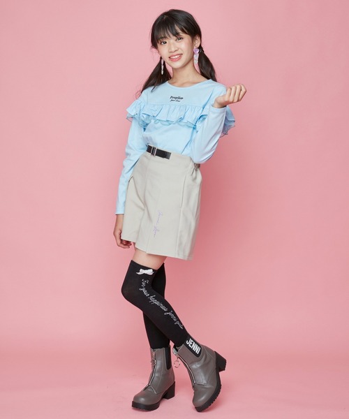 JENNI(ジェニィ)の「ベロアリボンニーハイソックス(ソックス/靴下・キッズ・ネイビー/ベージュ/ブラック・22-24cm/19-21cm)」の6枚目の写真