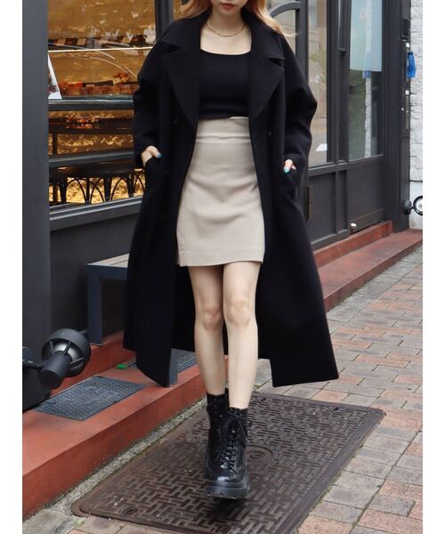 EVRIS（エヴリス）の「ハイウエストミニスカート【セットアップ着用可能】（スカート・レディース・ブラック/ベージュ/ブラウン・SMALL/MEDIUM）」の10枚目の写真