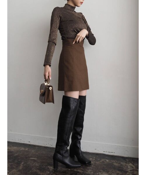 EVRIS（エヴリス）の「ハイウエストミニスカート【セットアップ着用可能】（スカート・レディース・ブラック/ベージュ/ブラウン・SMALL/MEDIUM）」の16枚目の写真