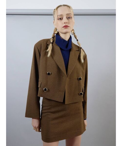 EVRIS（エヴリス）の「ハイウエストミニスカート【セットアップ着用可能】（スカート・レディース・ブラック/ベージュ/ブラウン・SMALL/MEDIUM）」の7枚目の写真