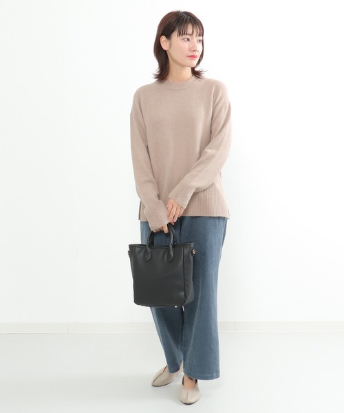LBC（エルビーシー）の「【洗える】アンゴラ混クルーニット（ニット/セーター・レディース・ベージュ/グリーン/ホワイト・M/L）」の5枚目の写真