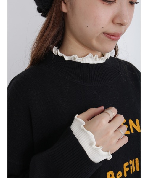 Samansa Mos2(サマンサ モスモス)の「リブハイネックカットソー(Tシャツ/カットソー・レディース・モカ/チャコール/キナリ/ベージュ・フリ-)」の2枚目の写真