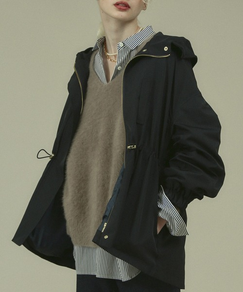 Rouge vif(ルージュヴィフ)の「ポリツィルブルゾン(ブルゾン・レディース・ネイビー/キャメル・フリー)」の1枚目の写真