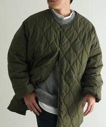 CIAOPANIC TYPY | □リバーシブル中綿ノーカラーキルティングブルゾン(ミリタリージャケット)