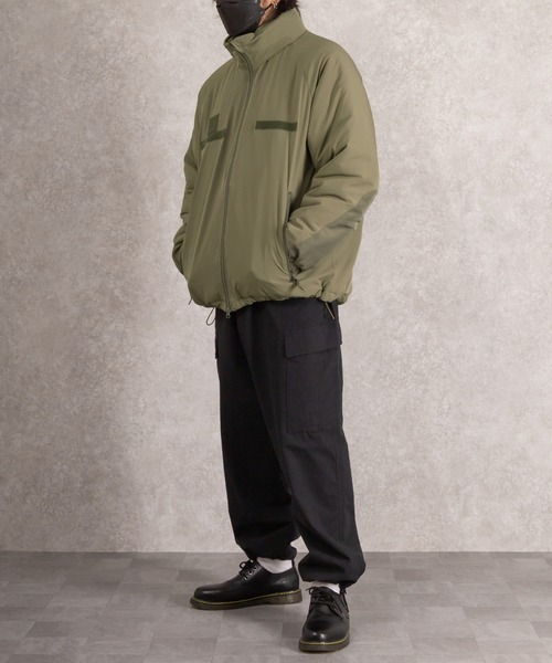 SlashDate（スラッシュデイト）の「レベル7タイプ中綿スタンドジャケット/ミリタリージャケット/ビッグシルエット（ミリタリージャケット・メンズ・ブラック/カーキ・M/L）」の15枚目の写真