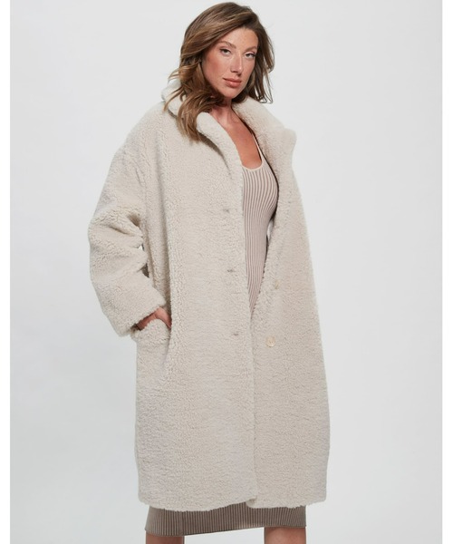 Guess（ゲス）の「Eco Alina Faux-Fur Coat（その他アウター・レディース・ベージュ・MEDIUM/X-SMALL/SMALL）」の4枚目の写真