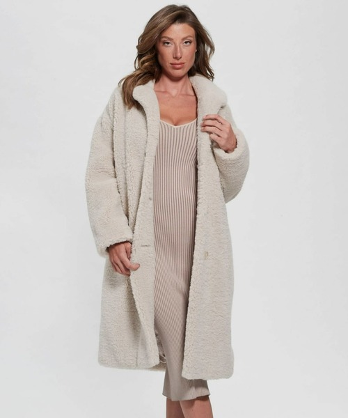 Guess（ゲス）の「Eco Alina Faux-Fur Coat（その他アウター・レディース・ベージュ・MEDIUM/X-SMALL/SMALL）」の2枚目の写真