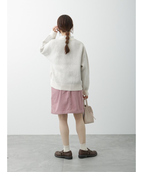 ehka sopo（エヘカソポ）の「カレッジロゴプルオーバー（ニット/セーター・レディース・ベージュ/ブラック/グリーン/キナリ・ﾌﾘ-）」の21枚目の写真