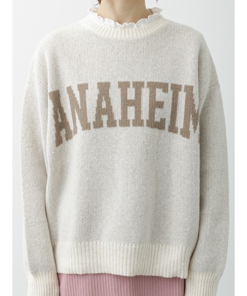 ehka sopo（エヘカソポ）の「カレッジロゴプルオーバー（ニット/セーター・レディース・ベージュ/ブラック/グリーン/キナリ・ﾌﾘ-）」の22枚目の写真