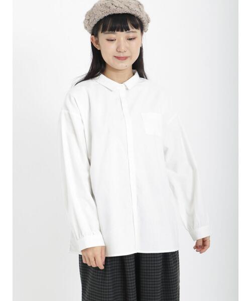 Samansa Mos2（サマンサ モスモス）の「柄アソート比翼シャツ（シャツ/ブラウス・レディース・ブルー/ブラック/オフホワイト/グリーン・ﾌﾘ-）」の5枚目の写真