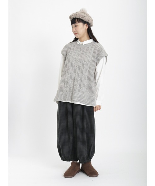 Samansa Mos2（サマンサ モスモス）の「柄アソート比翼シャツ（シャツ/ブラウス・レディース・ブルー/ブラック/オフホワイト/グリーン・ﾌﾘ-）」の16枚目の写真