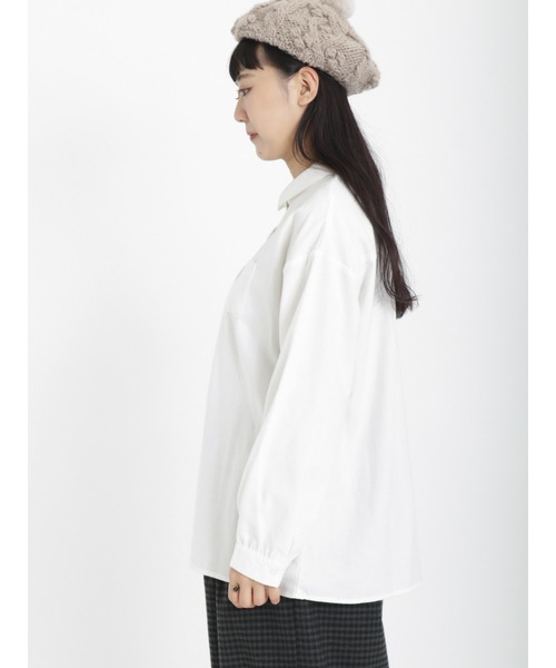 Samansa Mos2（サマンサ モスモス）の「柄アソート比翼シャツ（シャツ/ブラウス・レディース・ブルー/ブラック/オフホワイト/グリーン・ﾌﾘ-）」の19枚目の写真