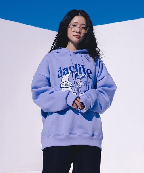 DAYLIFE(デイライフ)の「DAYLIFE/DAINYフーディー(裏起毛) 2180839(パーカー・レディース・ブルー/グレー/ネイビー・FREE)」の16枚目の写真