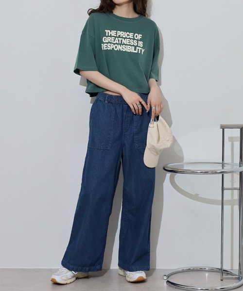 atONE（アットワン）の「atONE デニムワイドパンツ（デニムパンツ・レディース・ネイビー/ダークネイビー/ブルー・M/4L/3L/LL/L）」の21枚目の写真