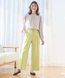 【ウエストゴム】イージケア美脚パンツ ワイド