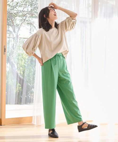 ANY(エニィ)の「【ウエストゴム】イージケア美脚パンツ ワイド(その他パンツ・レディース・ブルー系/ライトイエロー系/グリーン系/ブラック系/ベージュ系・2/3/1)」の16枚目の写真