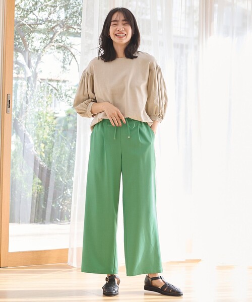 ANY(エニィ)の「【ウエストゴム】イージケア美脚パンツ ワイド(その他パンツ・レディース・ブルー系/ライトイエロー系/グリーン系/ブラック系/ベージュ系・2/3/1)」の15枚目の写真