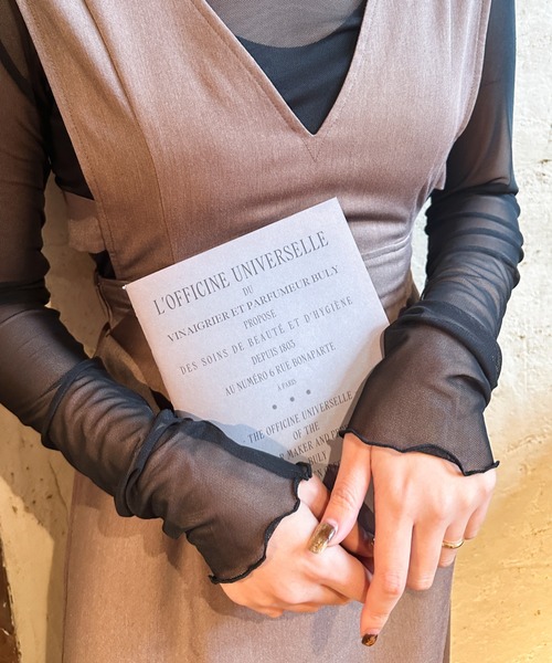 Ambre Ciel（アンブルシエル）の「シアーメローハイネックトップス／【WEB/EC限定商品】（Tシャツ/カットソー・レディース・オレンジ/ライトグリーン/ダークブラウン/ブラック/アイボリー・FREE）」の10枚目の写真