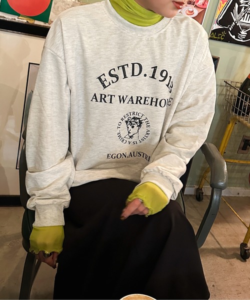 Ambre Ciel（アンブルシエル）の「シアーメローハイネックトップス／【WEB/EC限定商品】（Tシャツ/カットソー・レディース・オレンジ/ライトグリーン/ダークブラウン/ブラック/アイボリー・FREE）」の15枚目の写真