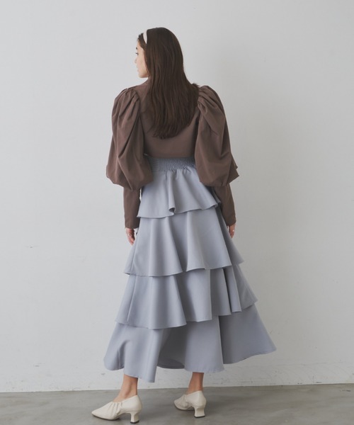 VIOLETTA（ヴィオレッタ）の「パワショルボレロジャケット（ノーカラージャケット・レディース・ブラック/モカ・FREE）」の17枚目の写真