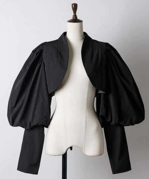 VIOLETTA（ヴィオレッタ）の「パワショルボレロジャケット（ノーカラージャケット・レディース・ブラック/モカ・FREE）」の19枚目の写真