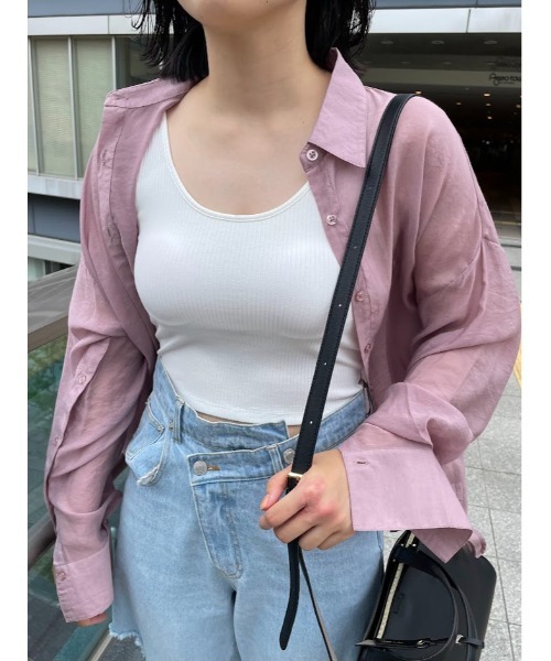 セール】【サイズ展開有り】カップ付クロップドタンクトップ（タンク