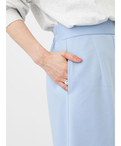 Samansa Mos2 blue（サマンサモスモスブルー）の「カットナロースカート(セットアップ可)（スカート・レディース・ライトベージュ/ブルー/グリーン/シルバーグレー/ブラック・ﾌﾘ-）」の19枚目の写真