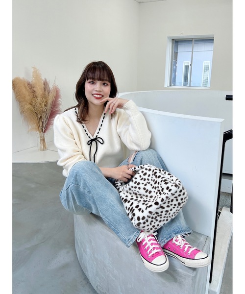 JUMELLE(ジュメロ)の「リボンソーイングニット(カーディガン/ボレロ・レディース・アイボリー・FREE)」の22枚目の写真