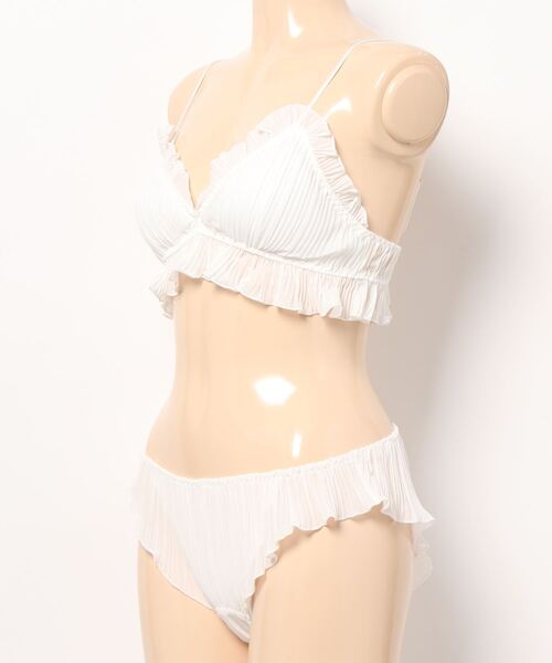 gelato pique（ジェラートピケ）の「プリーツシフォンブラ＆ショーツ（ブラ&ショーツ・レディース・オフホワイト/ピンク・FREE）」の18枚目の写真
