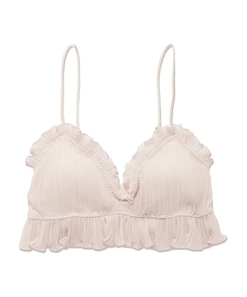 gelato pique（ジェラートピケ）の「プリーツシフォンブラ＆ショーツ（ブラ&ショーツ・レディース・オフホワイト/ピンク・FREE）」の5枚目の写真