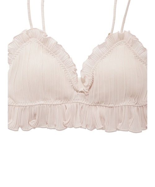 gelato pique（ジェラートピケ）の「プリーツシフォンブラ＆ショーツ（ブラ&ショーツ・レディース・オフホワイト/ピンク・FREE）」の7枚目の写真