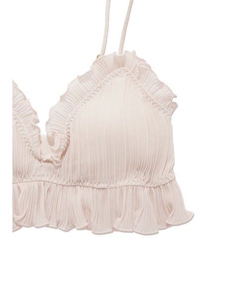 gelato pique（ジェラートピケ）の「プリーツシフォンブラ＆ショーツ（ブラ&ショーツ・レディース・オフホワイト/ピンク・FREE）」の8枚目の写真